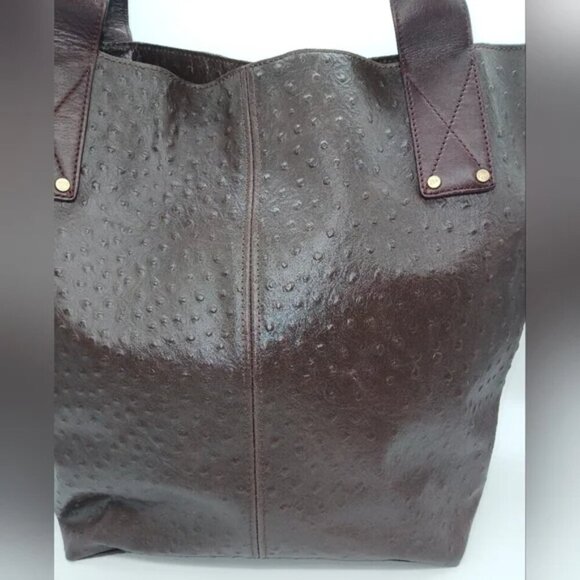Diane von Furstenberg Leather Ostrich Embossed Addison Tote​ - Picture 8 of 13